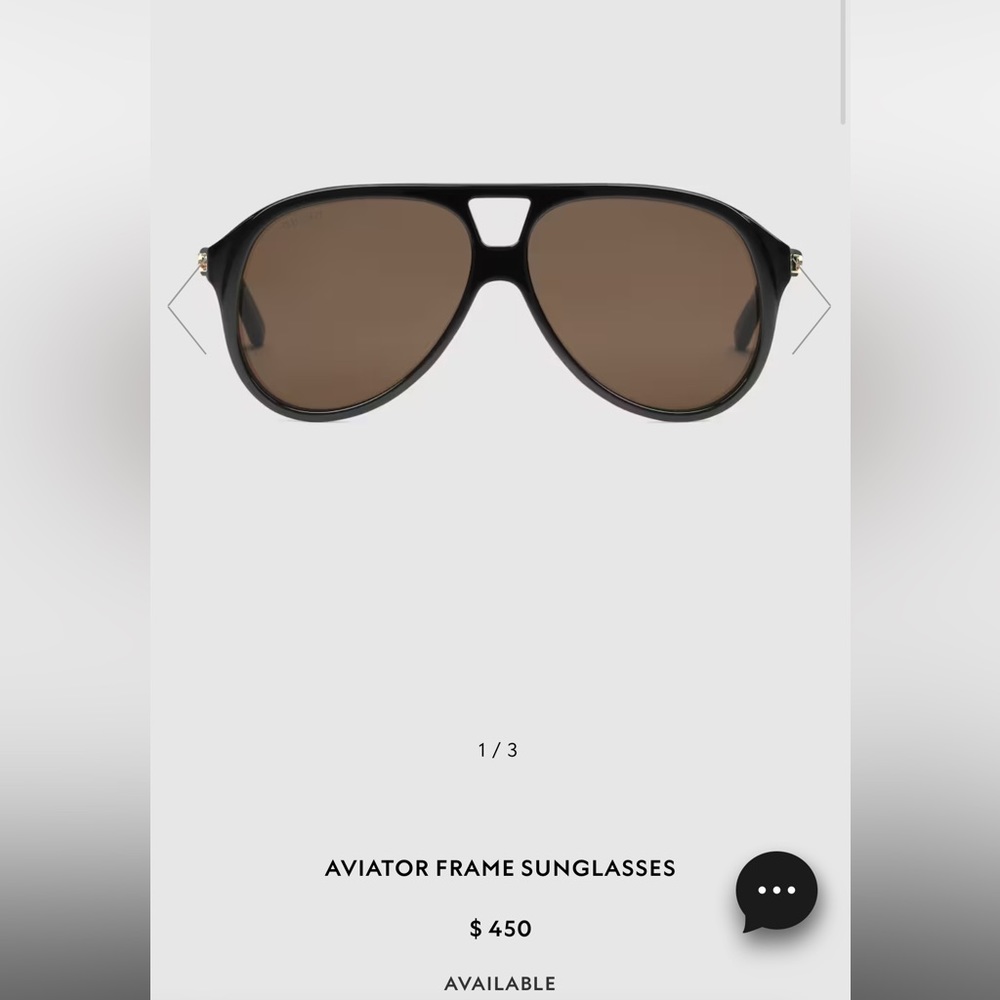 Gucci Aviator Frame Sunglasses 80’s style black New Men’s Women’s